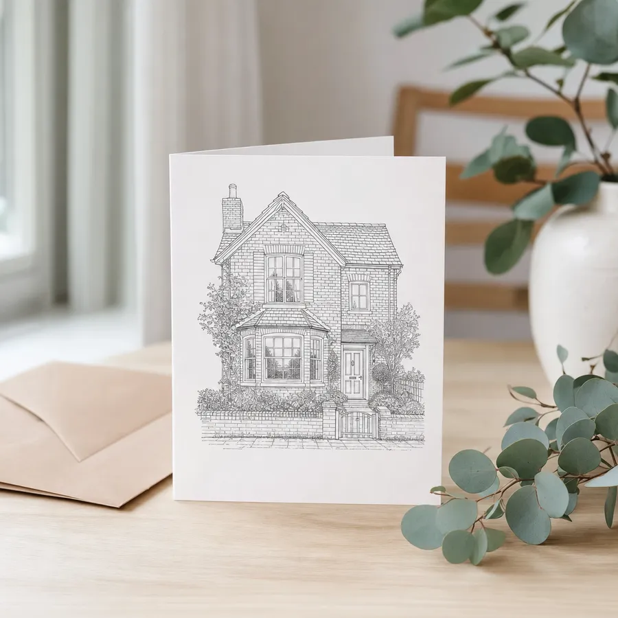 House Illustration Card